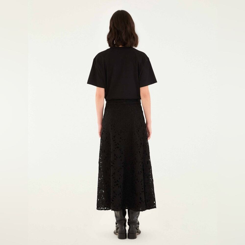 Farm Rio Black Flowered Lace Midi Skirt XL - Picture 7 of 8